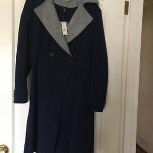 White House Black Market Navy coat WHBM NWT